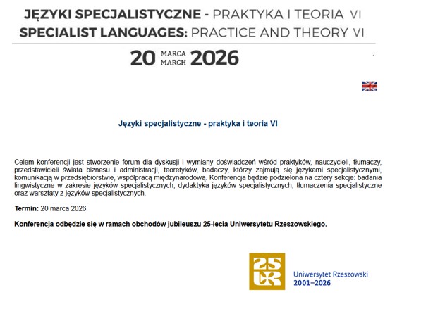 Website of the conference with the conference title in Polish and English, the date, and the main objectives